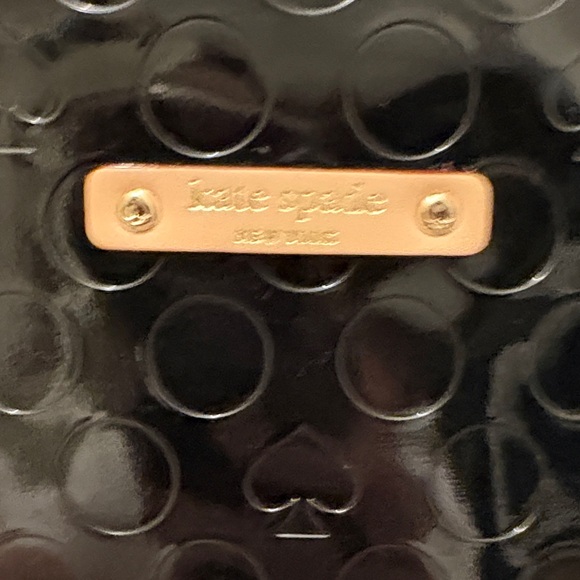 Kate Spade Glossy Black Circle and Spade Pattern Tote - Picture 3 of 16